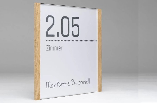 Niro-eik - deurbord -  12,4x10,7 cm